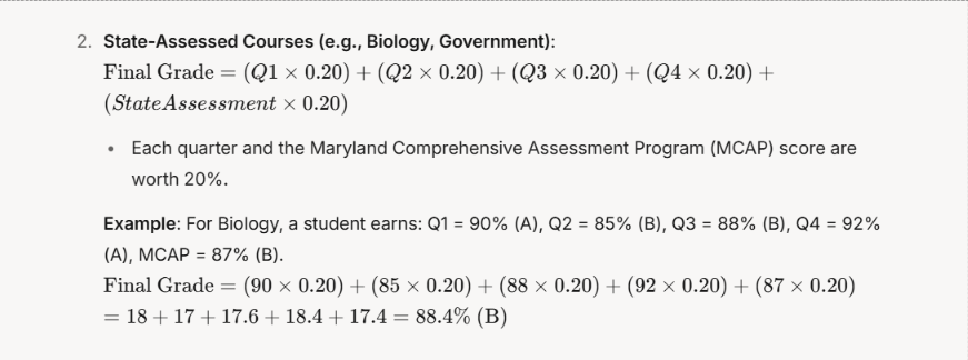 HCPSS Grade Calculator Calculate Your Grades GPA