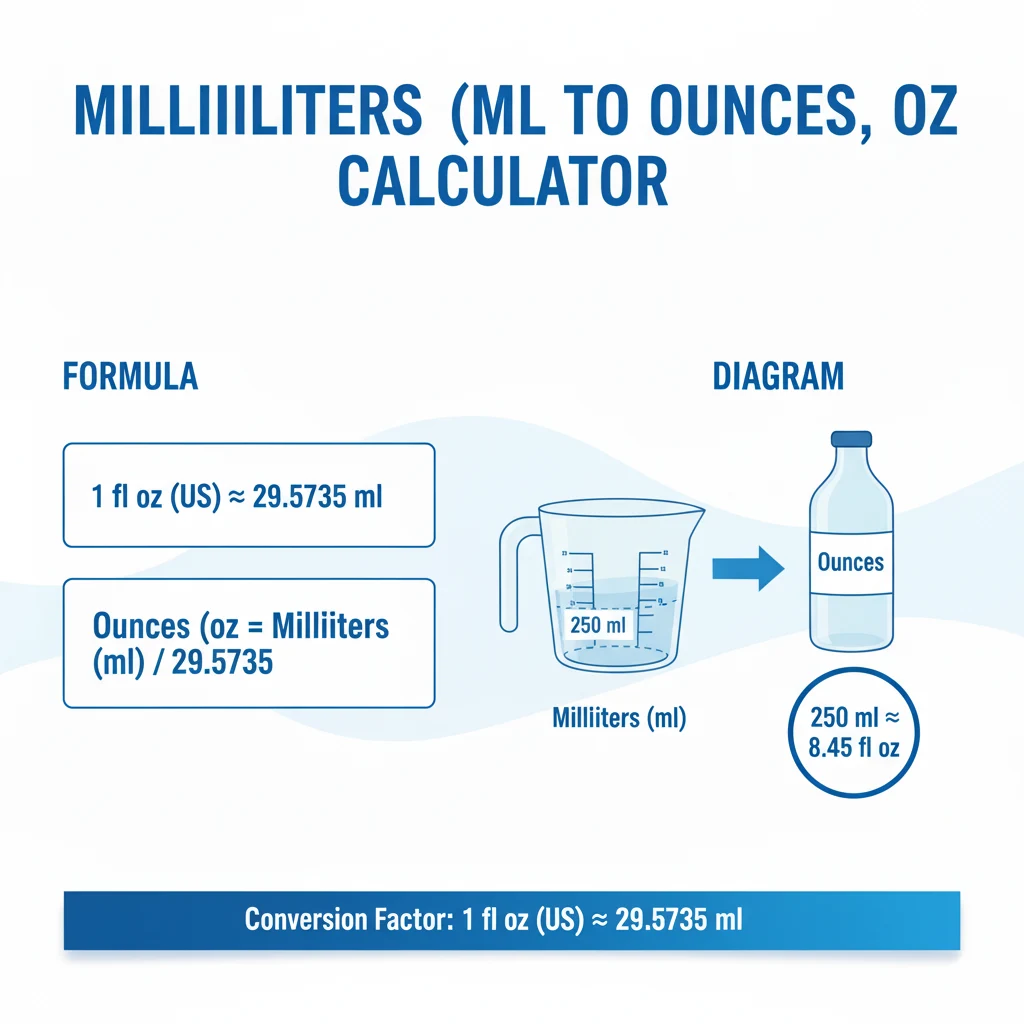 ml to oz Calculator - Formula